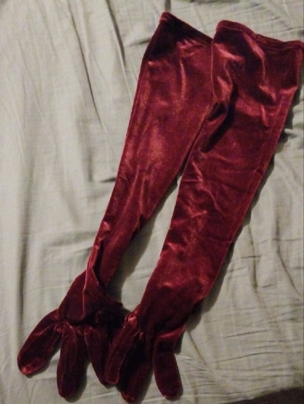 Vixen by Micheline Pitt Wine Velvet Draped Evening Gown - Picture 3 of 4